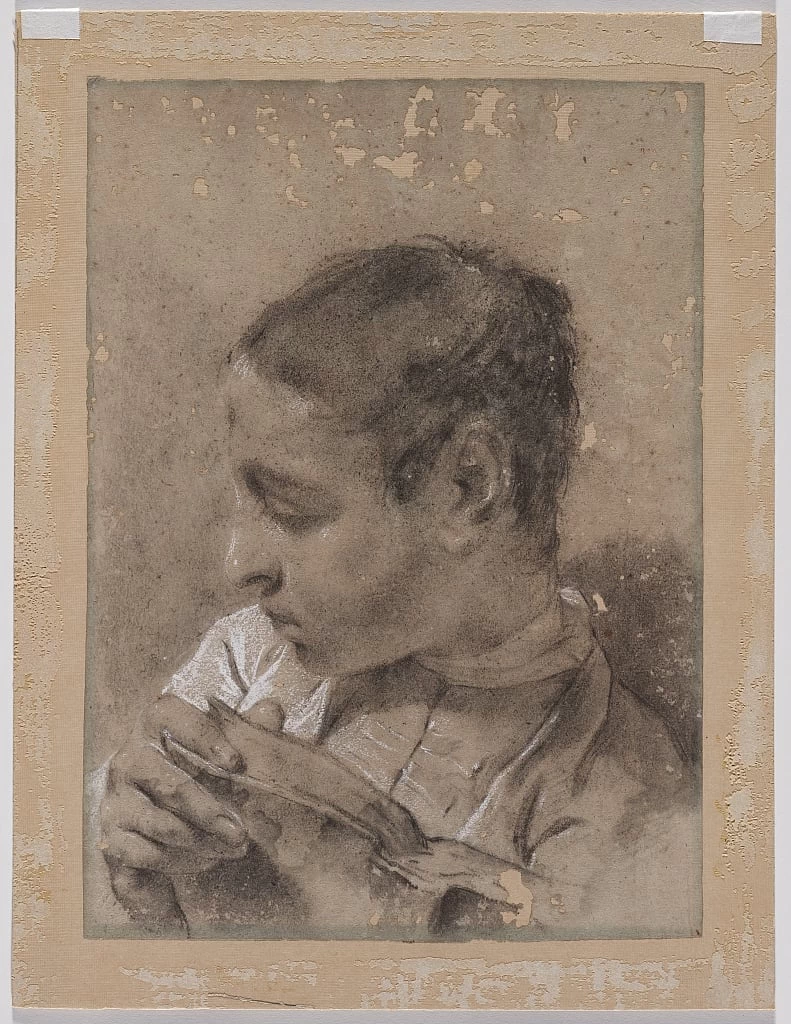Giovan Battista Piazzetta - Testa di un giovane di profilo con un libro, Cleveland Museum of Art
